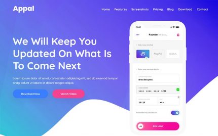 Appal - App Landing Page HTML Template