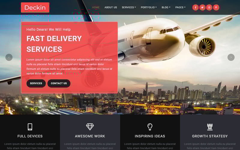 Deckin - Logistics and Transportation HTML5 Template