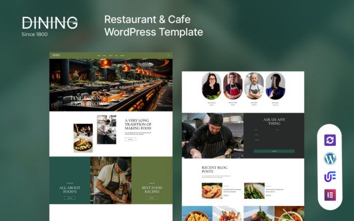 Dining - Restaurant Or Cafe Elementor WordPress Theme