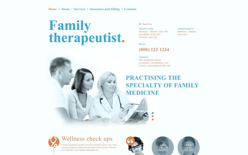 Doctor Responsive Website Template
