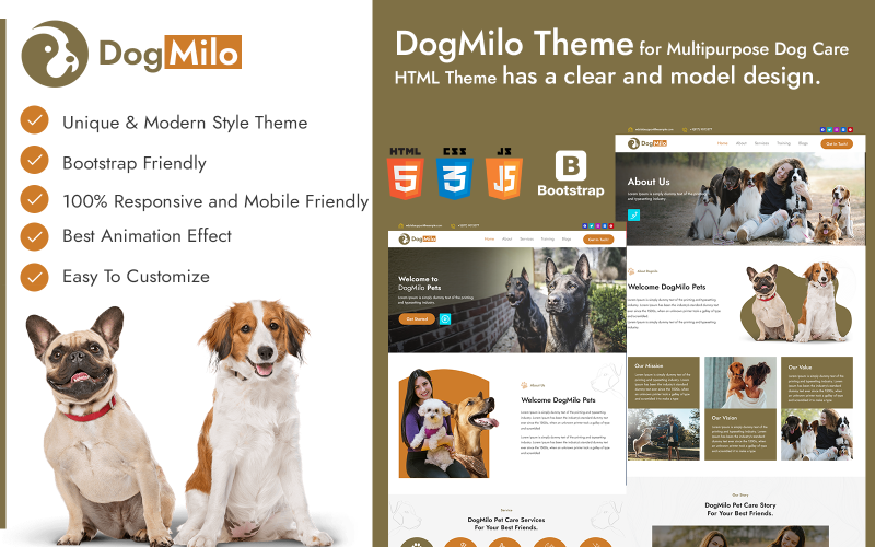 Dogmilo Dog Care Html Template