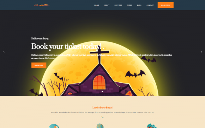 Halloween Party Responsive HTML Template