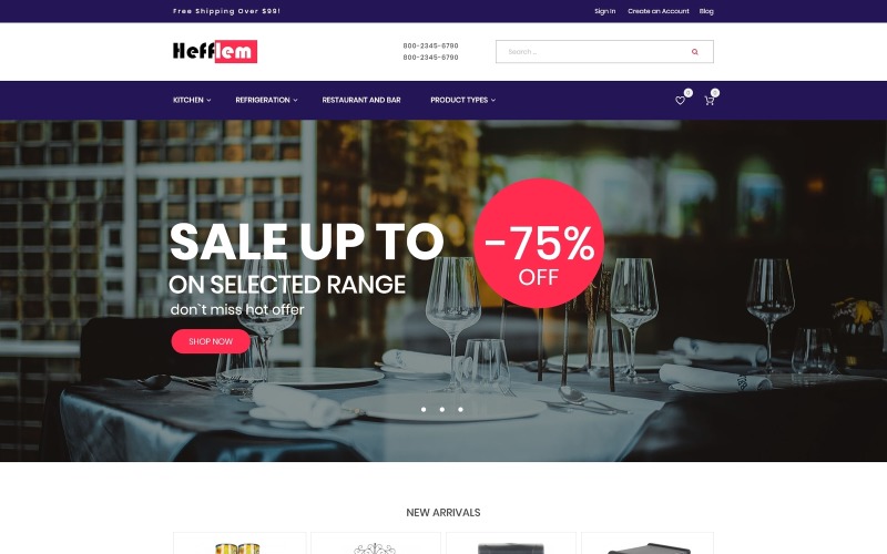Hefflem - Kitchen Furniture Ecommerce Template Magento Theme