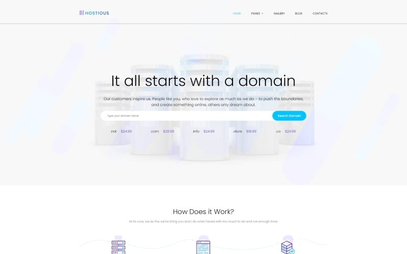 Hostious - Hosting Multipage Modern Joomla Template