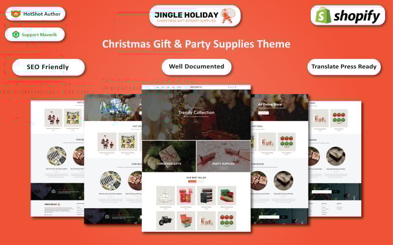Jingle Holiday - Christmas Gifts & New Year Party Supplies Shopify Theme