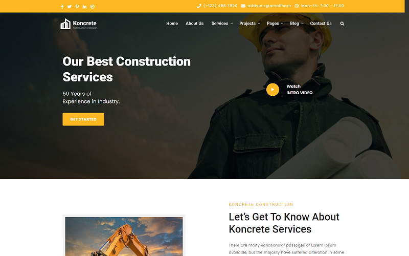 Koncrete Construction Services Html Template