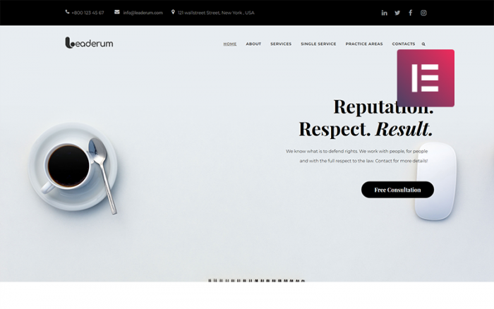 Leaderum - Minimal Business WordPress Elementor Theme