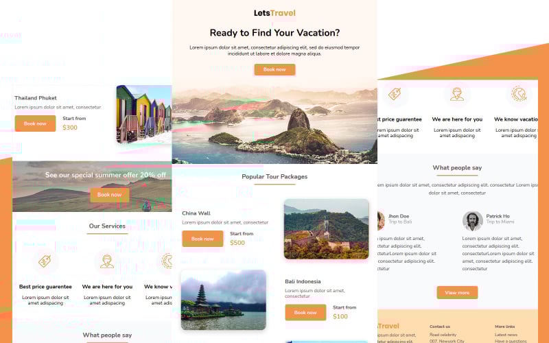 LetsTravel - Travel newsletter template multipurpose