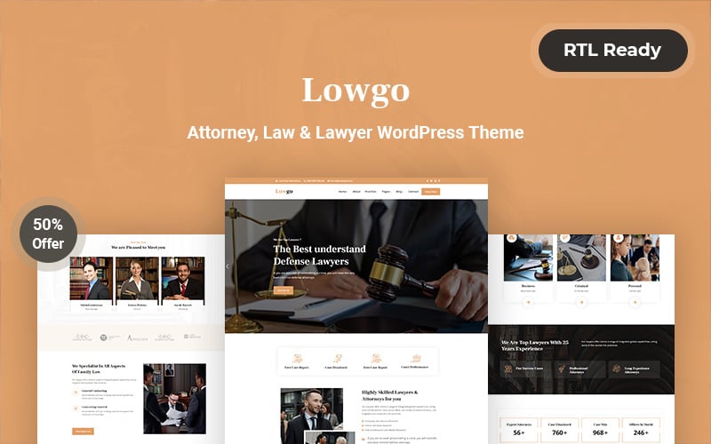 Lowgo - Attorney, Law & Lawyer WordPress Theme
