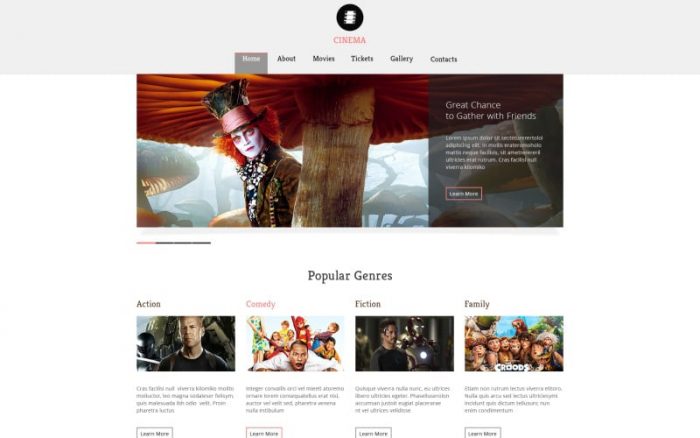 Movie Responsive Website Template