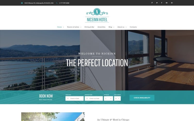 NiceInn - Small Hotel Responsive WordPress Theme
