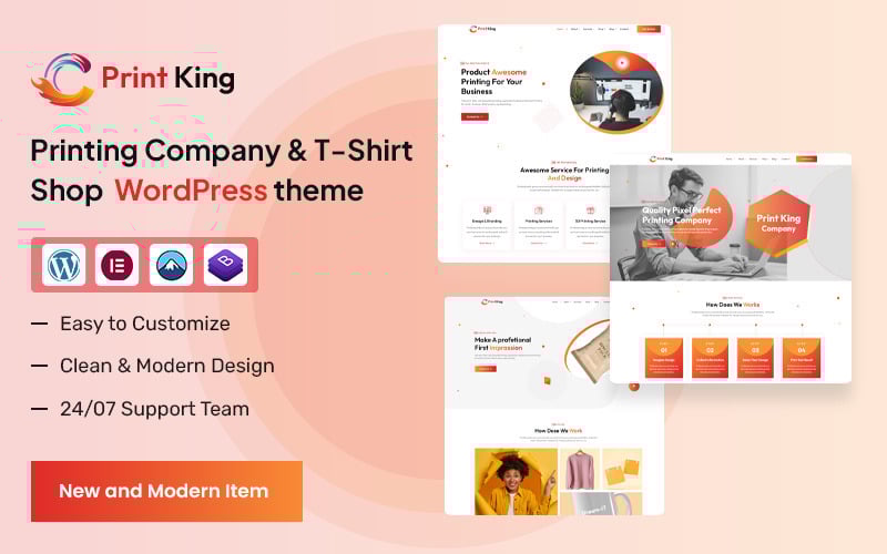 PrintKing – Printing Company & T-Shirt, Print Shop WordPress theme