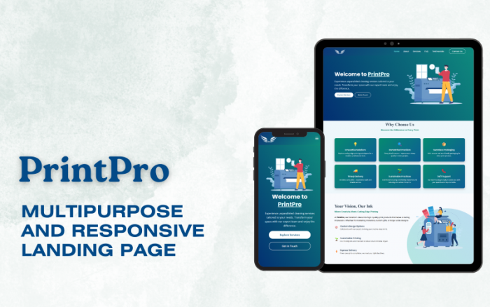 PrintPro - Printing Services Landing Page Template