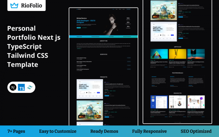 RioFolio | Personal Portfolio Next js TypeScript Tailwind CSS Template