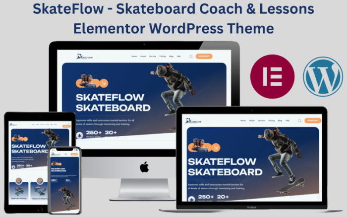 SkateFlow - Skateboard Coach & Lessons Elementor WordPress Theme