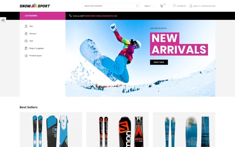 SnowSport - Extreme Sports Gear Magento Theme