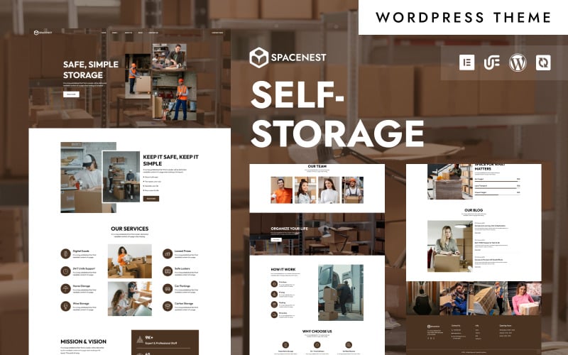 SpaceNest - Self Storage & Moving Solutions WordPress Elementor Theme
