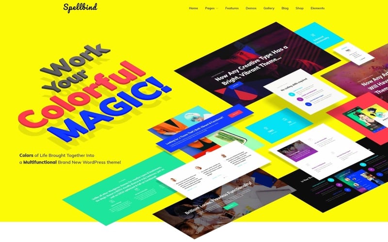 Spellbind - Designer Landing Page WordPress theme