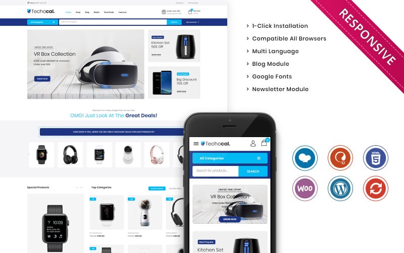 Techocal - The Premium Electronic Store WooCommerce Theme
