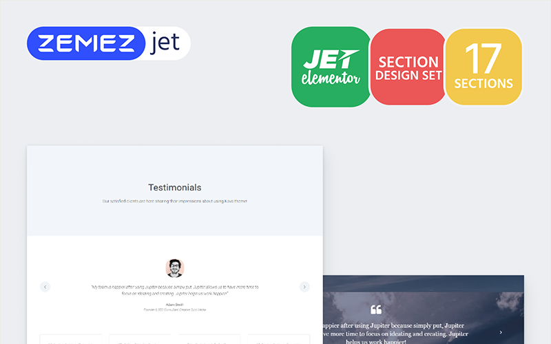 Testiz - Testimonials Jet Sections Elementor Template