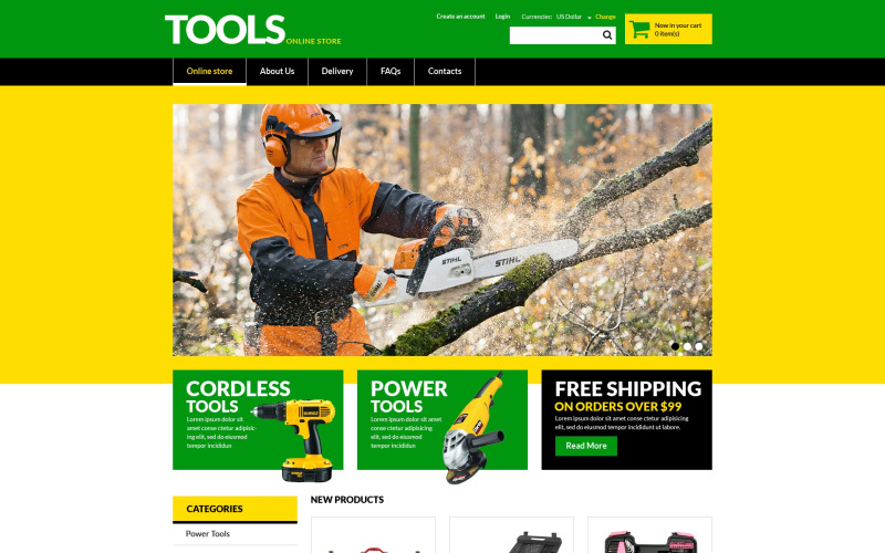 Tools & Equipment VirtueMart Template
