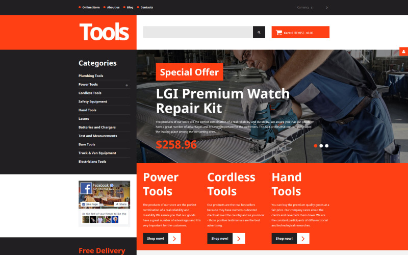 Tools & Equipment VirtueMart Template