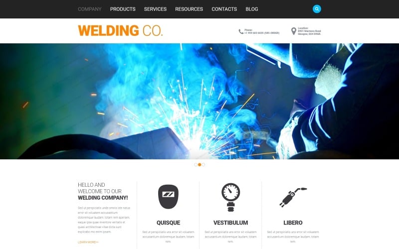 Welding Responsive Website Template